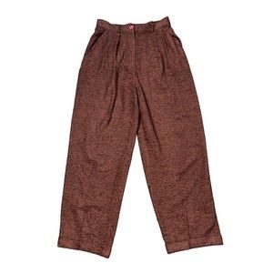 MM By KRIZIA Womens Size 10 Tweed Pleated Dress High Rise Straight Leg Pants